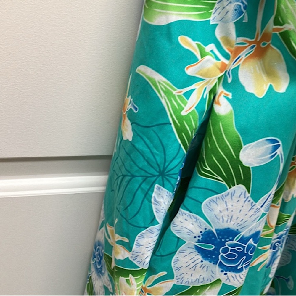 Vintage Hawaiian Muu Muu in a colourful aloha print, blue XL - Picture 6 of 9
